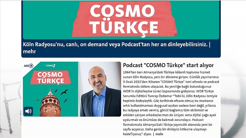 Almanyanın ilk Türkçe radyosu yayın hayatını Cosmo Türkçe olarak sürdürecek