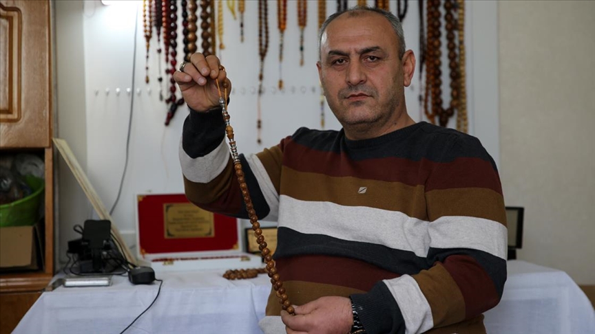 Malatyalı tespih ustasından imameye sanatsal dokunuş