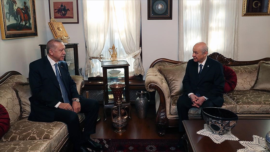 Cumhurbaşkanı Erdoğan, MHP Genel Başkanı Bahçeli ile bir araya geldi