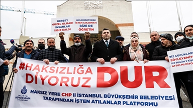 Spor İstanbul'da işten çıkartılan işçiler, İBB'yi protesto etti
