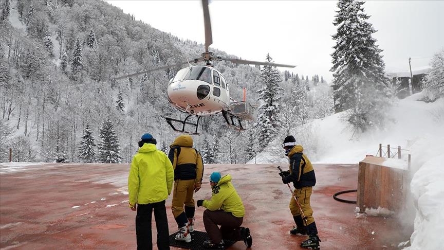 Adrenaline enthusiasts head to Turkiyes Kackar Mountains for heli-skiing fun