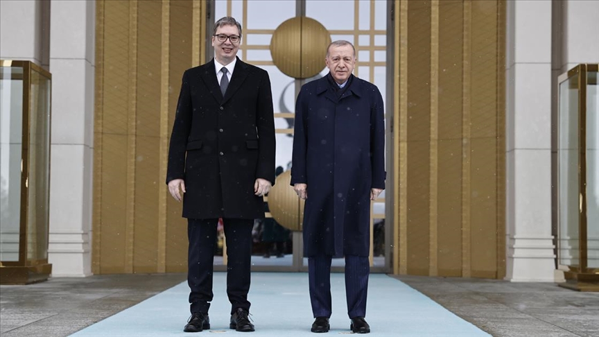 Cumhurbaşkanı Erdoğan, Sırbistan Cumhurbaşkanı Vucici resmi törenle karşıladı