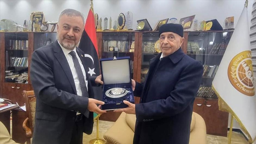 Turkish envoy meets Libyan parliament speaker Aguila Saleh