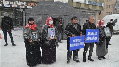 Braving snow, families continue anti-PKK protest in eastern Turkey