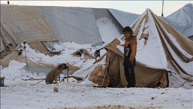 Reshjet e borës në veri të Sirisë vështirësojnë jetën e civilëve në kampe