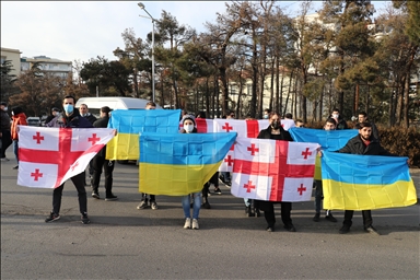 Protesters rally in republic of Georgia in support of Ukraine