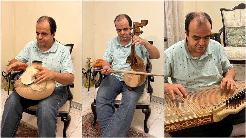 Слеп музичар свири на повеќе од 15 вида музички инструменти