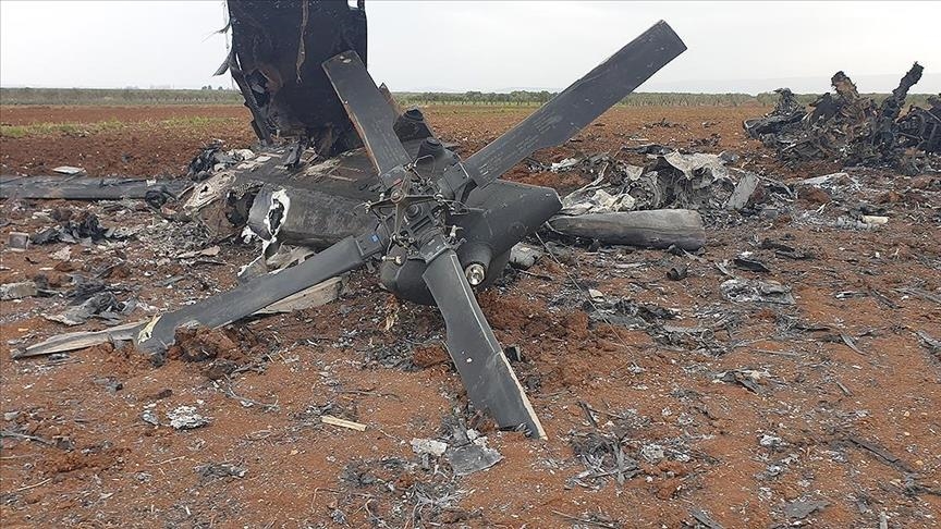 Anadolu Agency footage shows wreckage of US military helicopter in NW Syria