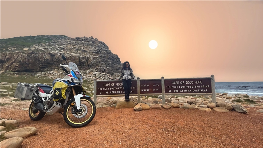 Turkish woman takes solo Africa tour on motorcycle