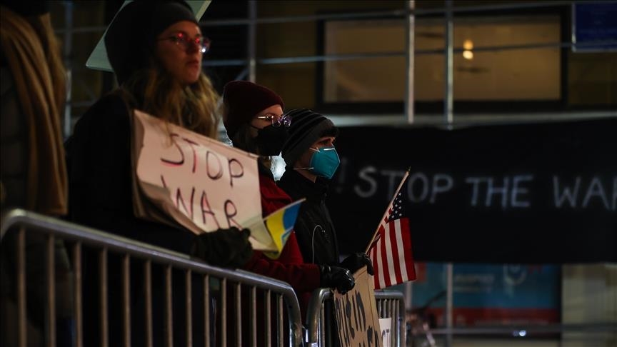 Ukrainians demonstrate in New York against Russian military intervention