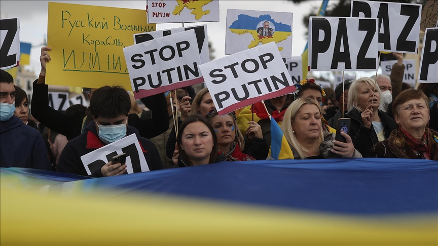 Demonstrations held in various countries in protest of Russian attacks on Ukraine