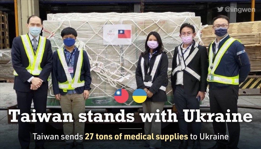 Taiwan provides 27 tons of medical supplies to Ukraine