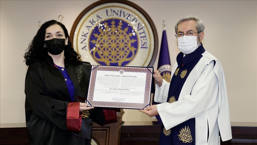 Kosovo president awarded honorary doctorate by Turkish university