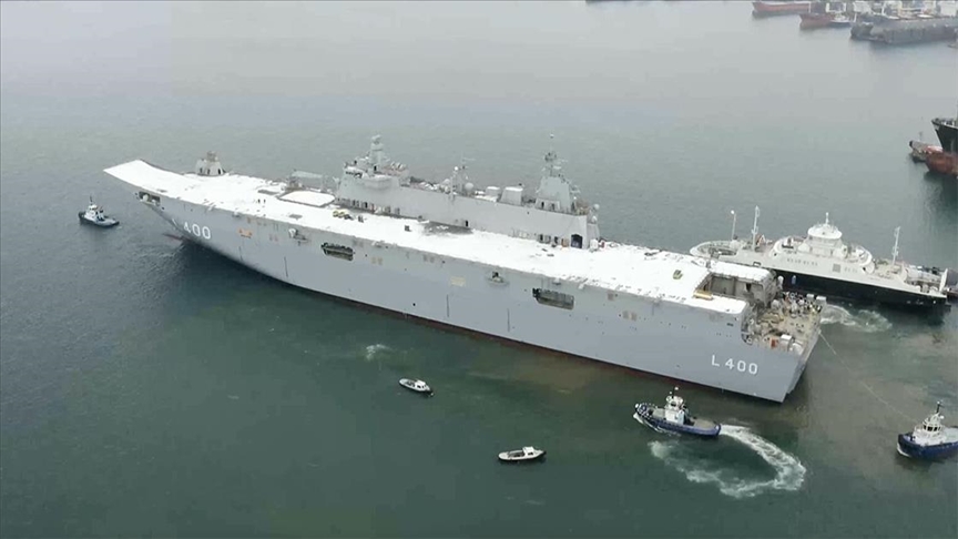 Turquie : TCG Anadolu, le plus grand navire militaire turc se prépare pour la mise en service