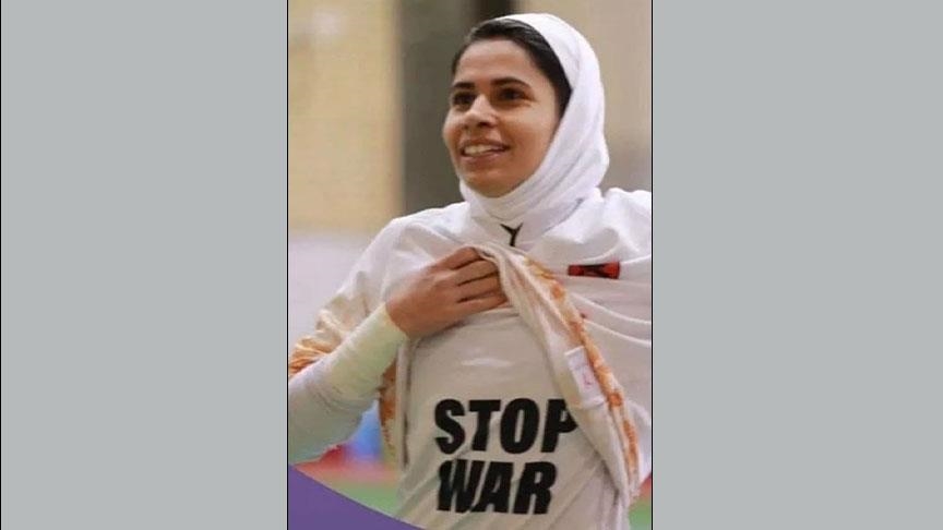 توبیخ ورزشکار ایرانی به علت نمایش پیام ضد جنگ