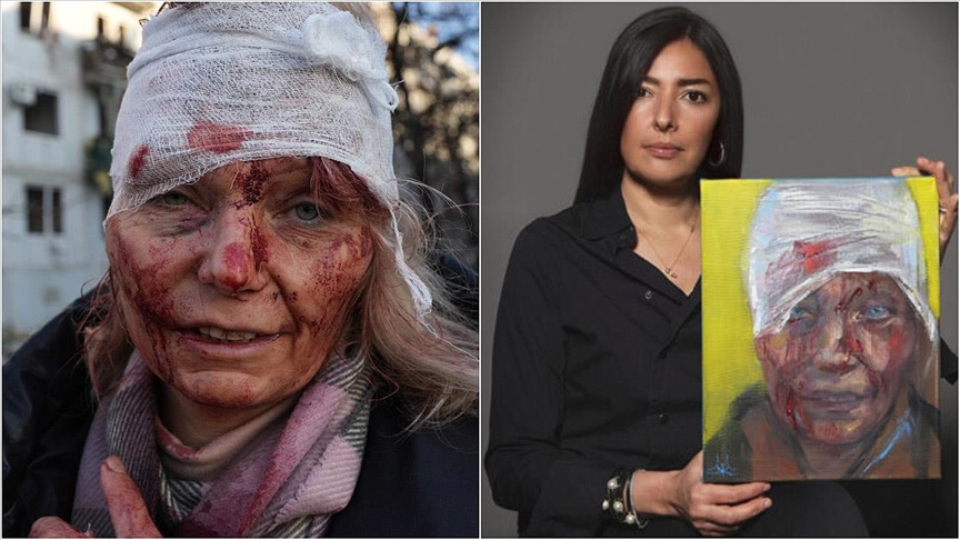 AA muhabiri Schwan’ın çektiği, Ukrayna savaşının 'simge' fotoğrafının resmedildiği tablo 100 bin dolara satıldı