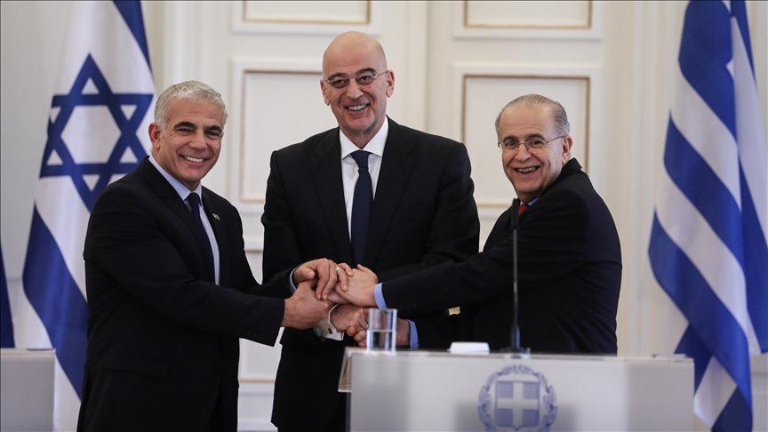 Greece, Israel, Cypriot Greek administration foreign ministers tripartite meeting held in Athens