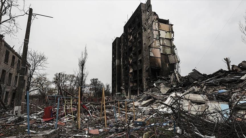 Ukrainian town of Borodyanka lies in ruins