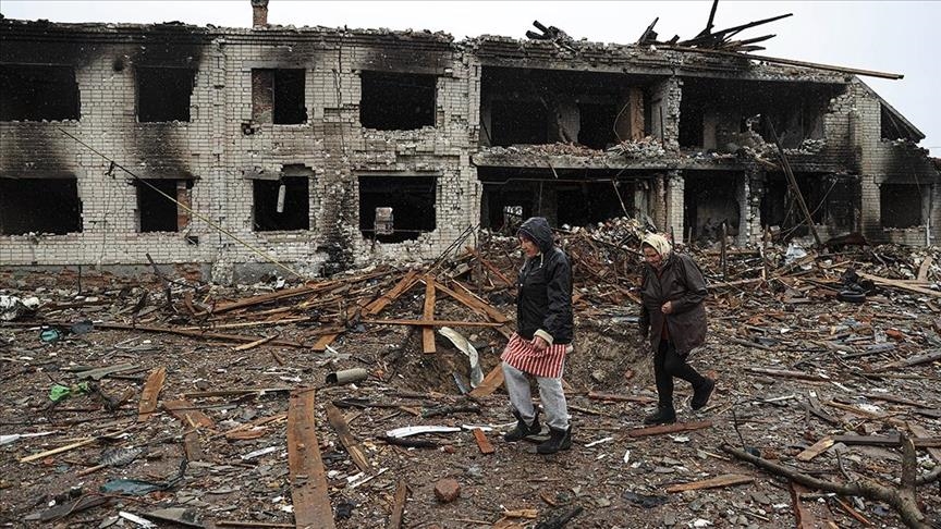 خبرگزاری آناتولی عمق ویرانی شهر چرنیهیف اوکراین را به تصویر کشید