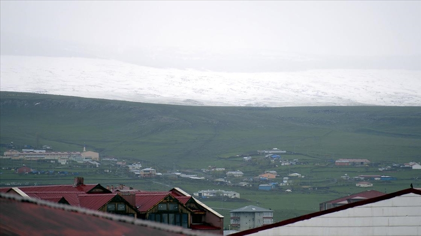 Erzurum ve Ardahan'ın yüksek kesimleri mayısta yağan karla beyaza büründü