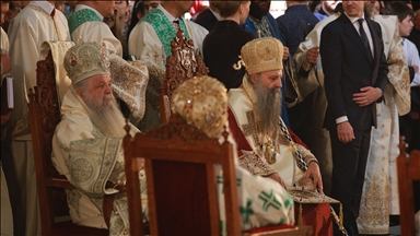 Српскиот патријарх Порфирие и архиепископот охридски и македонски, г.г. Стефан, одржаа литургија на помирување
