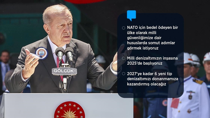 Cumhurbaşkanı Erdoğan: Milli denizaltımızı 5-6 sene içerisinde Deniz Kuvvetlerimize teslim etmeyi planlıyoruz