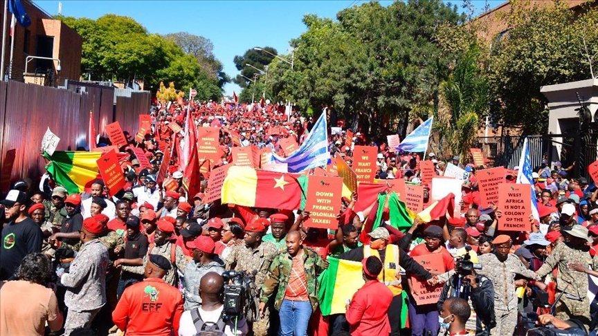 South African protesters call on France to exit from Africa