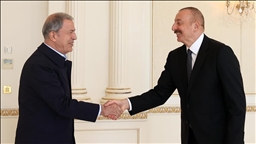 Azerbaijani president receives Turkish national defense minister in Baku