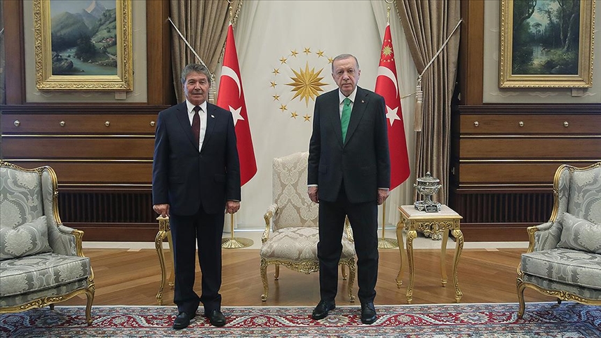Cumhurbaşkanı Erdoğan, KKTC Başbakanı Üstel'i kabul etti