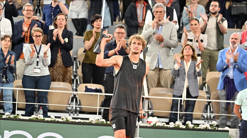 German tennis player Zverev says he has torn ligaments in right ankle
