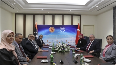 دیدار رئیس مجلس ترکیه با رئيس شورای عالی دولت لیبی در استانبول