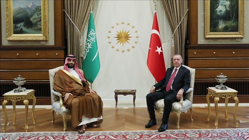 انتهاء الاجتماع الثنائي بين الرئيس أردوغان والأمير محمد بن سلمان 