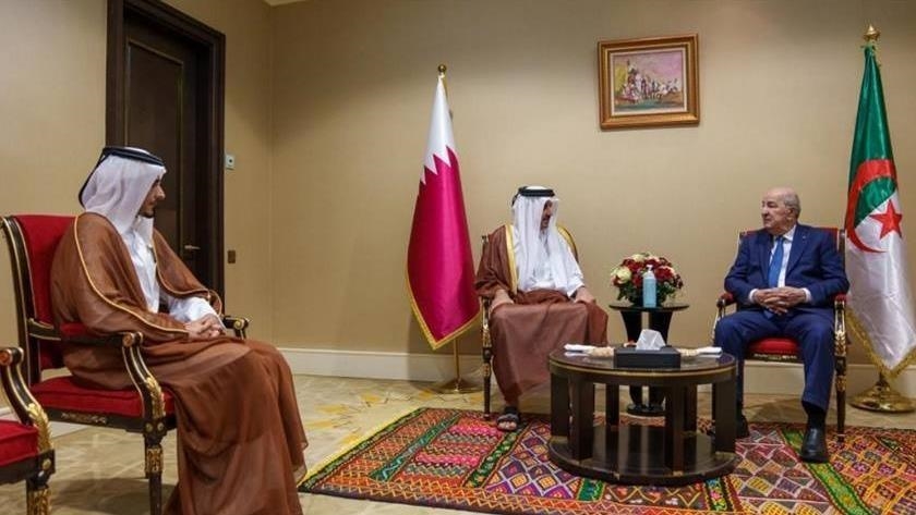دیدار امیر قطر با رئیس‌جمهور الجزایر