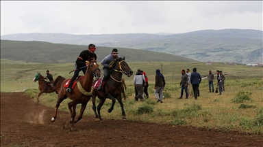 Muş'ta geleneksel köyler arası at yarışı etkinliği düzenlendi