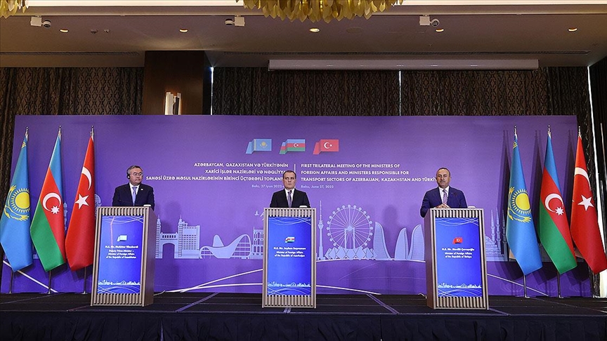 Türkiye-Azerbaycan-Kazakistan Dışişleri ve Ulaştırma Bakanları Toplantısı Bakü’de yapıldı