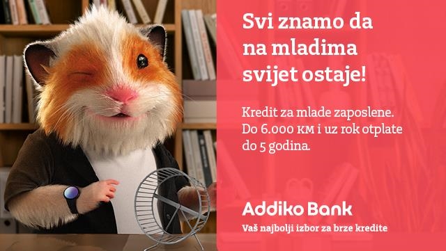 Krediti za mlade zaposlene na određene vrijeme: Addiko gotovinski kredit do 6.000 KM s rokom otplate do pet godina