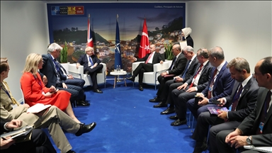 Turkish president meets British premier in Madrid
