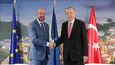 دیدار رئیس جمهور ترکیه و رئیس شورای اروپا در مادرید