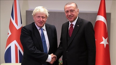 Turkish president meets British premier in Madrid