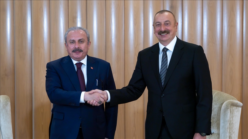 TBMM Başkanı Şentop, Azerbaycan Cumhurbaşkanı Aliyev ile bir araya geldi