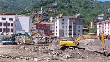 Bozkurt'ta binalarla caddeleri temizleme çalışmaları sürüyor