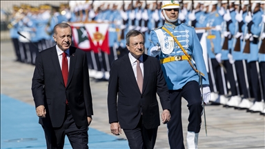 Turkish president welcomes Italian premier with official ceremony