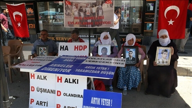 Muşlu aileler evlatları için HDP il binası önündeki eylemlerini sürdürdü