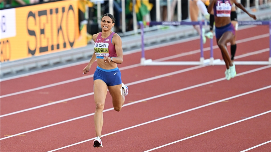 US athlete McLaughlin wins gold with 400m hurdles record US athlete McLaughlin wins gold with 400m hurdles record