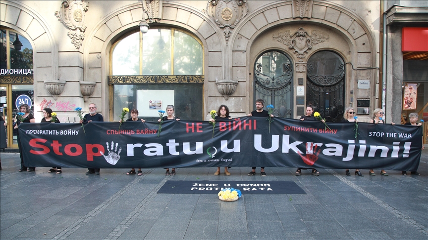 В Белграде состоялась акция протеста против войны в Украине