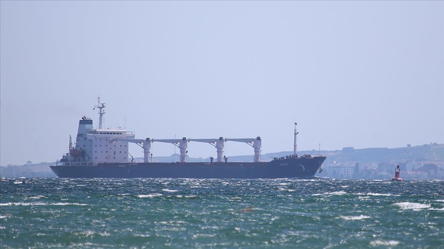 Ukrayna'dan yola çıkan mısır yüklü gemi Çanakkale Boğazı'ndan geçti