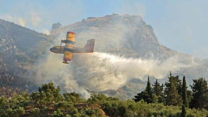 NATO provides air support to help Greece fight forest fires