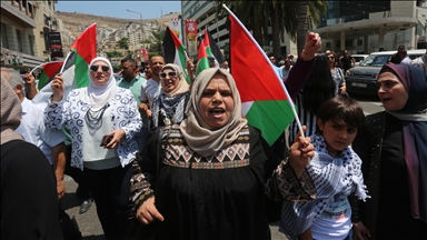 Zapadna obala: Protest Palestinaca u Nablusu zbog izraelskog napada na Pojas Gaze