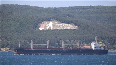 Ukrayna'dan yola çıkan mısır yüklü gemi Çanakkale Boğazı'ndan geçti