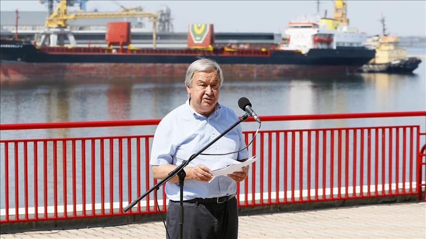 UN chief visits Odesa, calls for 'massive and generous' support to ease global food crisis